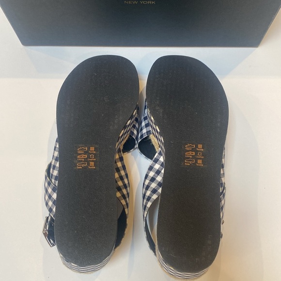Rag & Bone Megan Espadrille Navy Gingham Platform Sandal US 8 MSRP $375 - Picture 7 of 8